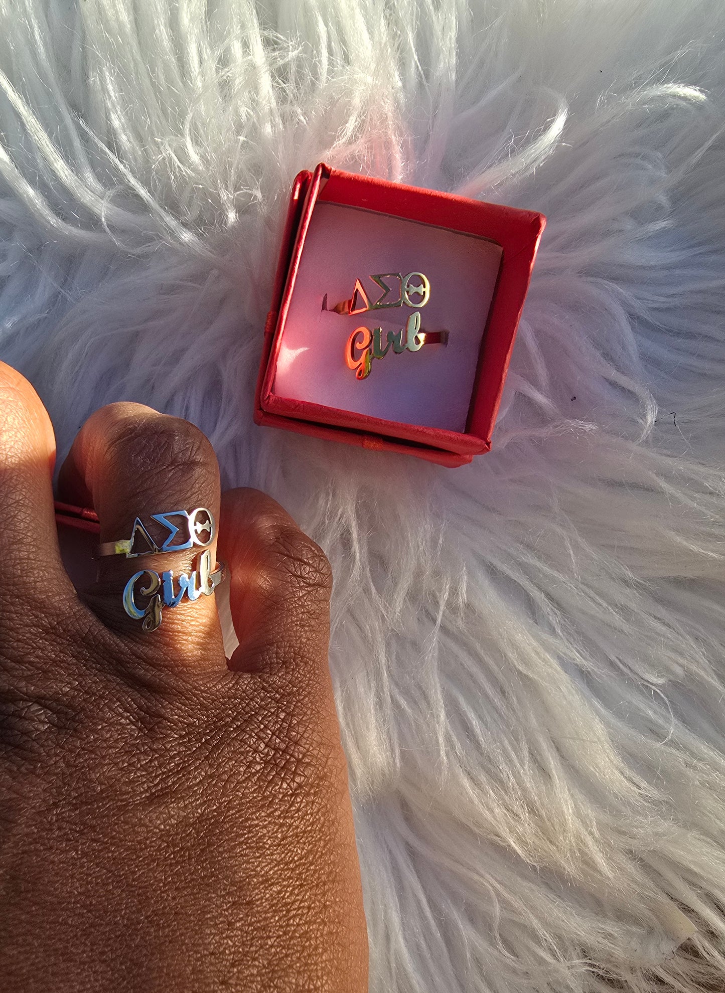 ΔΣΘ Girl Adjustable Ring - DST Ring - Delta Ring - Sorority Jewelry - 1913 Ring - Sorority Ring