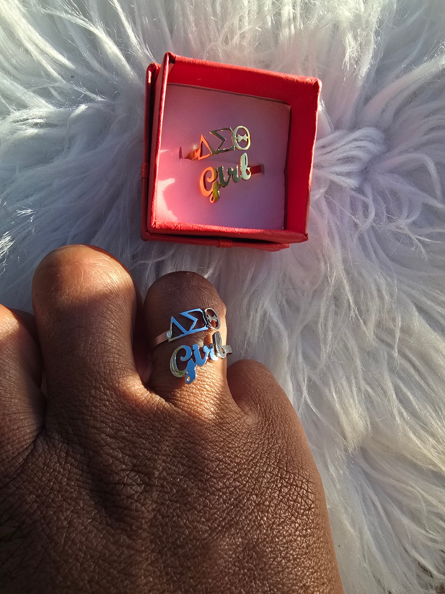 ΔΣΘ Girl Adjustable Ring - DST Ring - Delta Ring - Sorority Jewelry - 1913 Ring - Sorority Ring