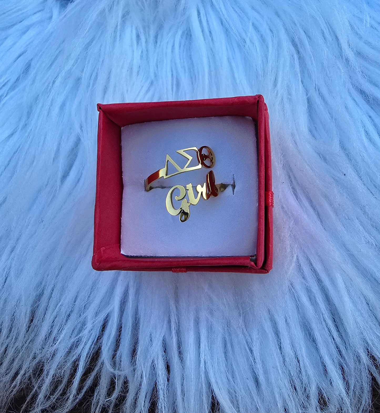 ΔΣΘ Girl Adjustable Ring - DST Ring - Delta Ring - Sorority Jewelry - 1913 Ring - Sorority Ring