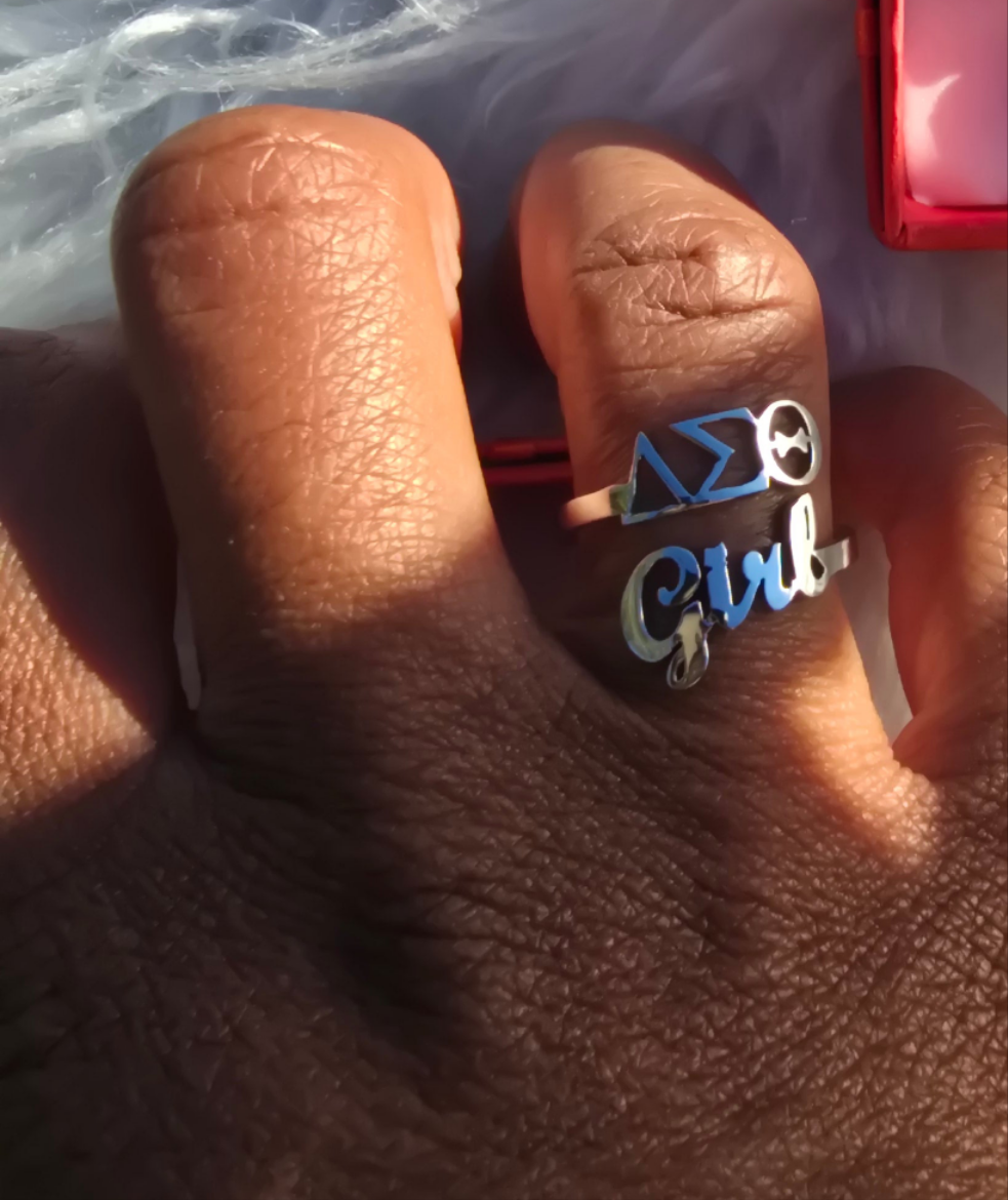 ΔΣΘ Girl Adjustable Ring - DST Ring - Delta Ring - Sorority Jewelry - 1913 Ring - Sorority Ring