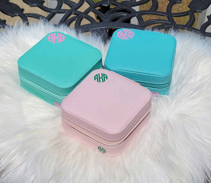 Small Alpha Kappa Alpha Jewelry Boxes Available in Beat For Traveling