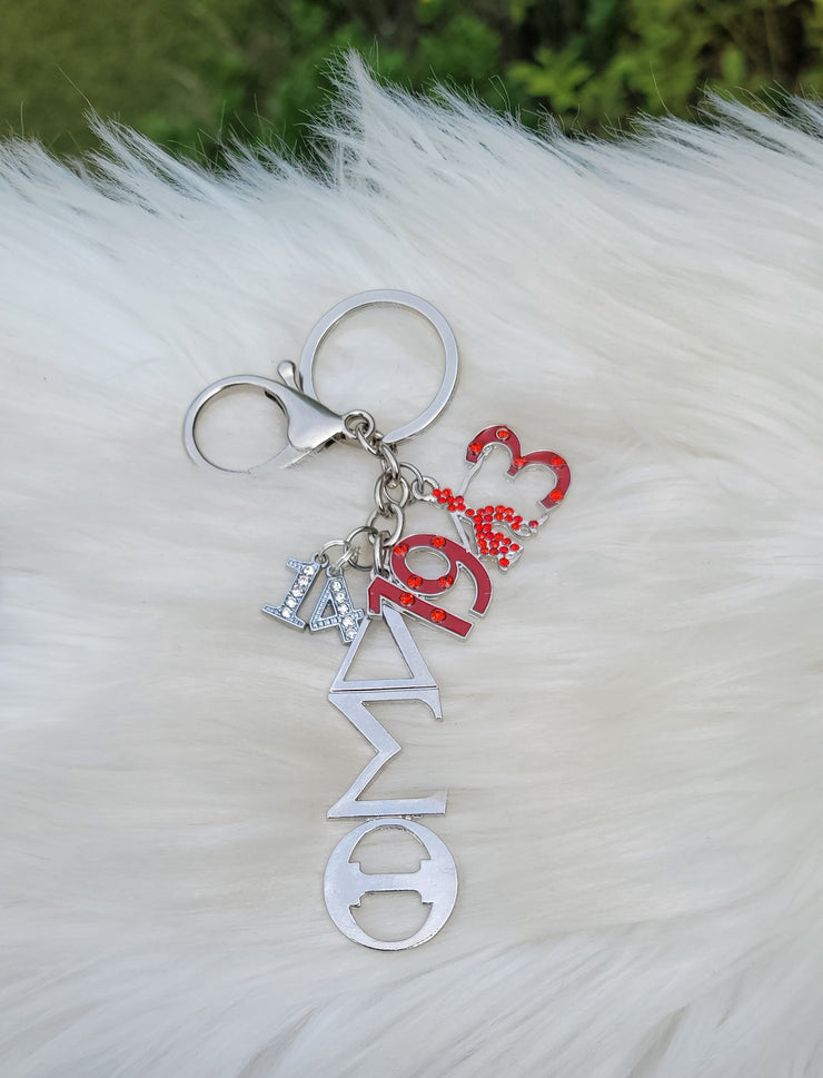 Delta Key Ring - Delta Sigma Theta Key Ring - Sorority Key Ring - DST Key Ring - Sorority Key Ring - 1913 Key Ring