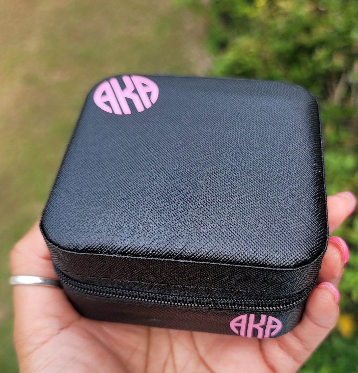 Small Alpha Kappa Alpha Jewelry Boxes Available in Beat For Traveling