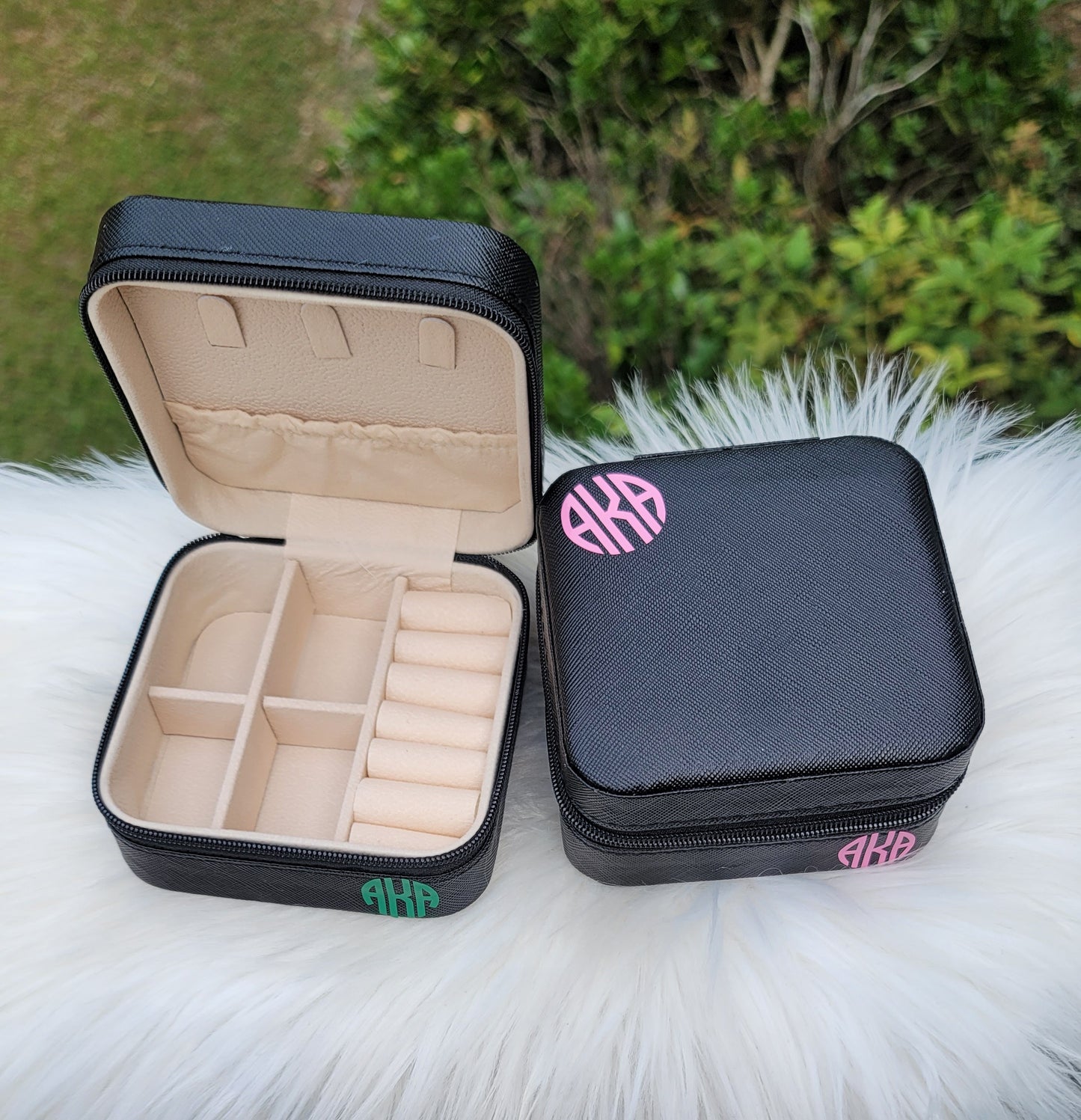 Small Alpha Kappa Alpha Jewelry Boxes Available in Beat For Traveling