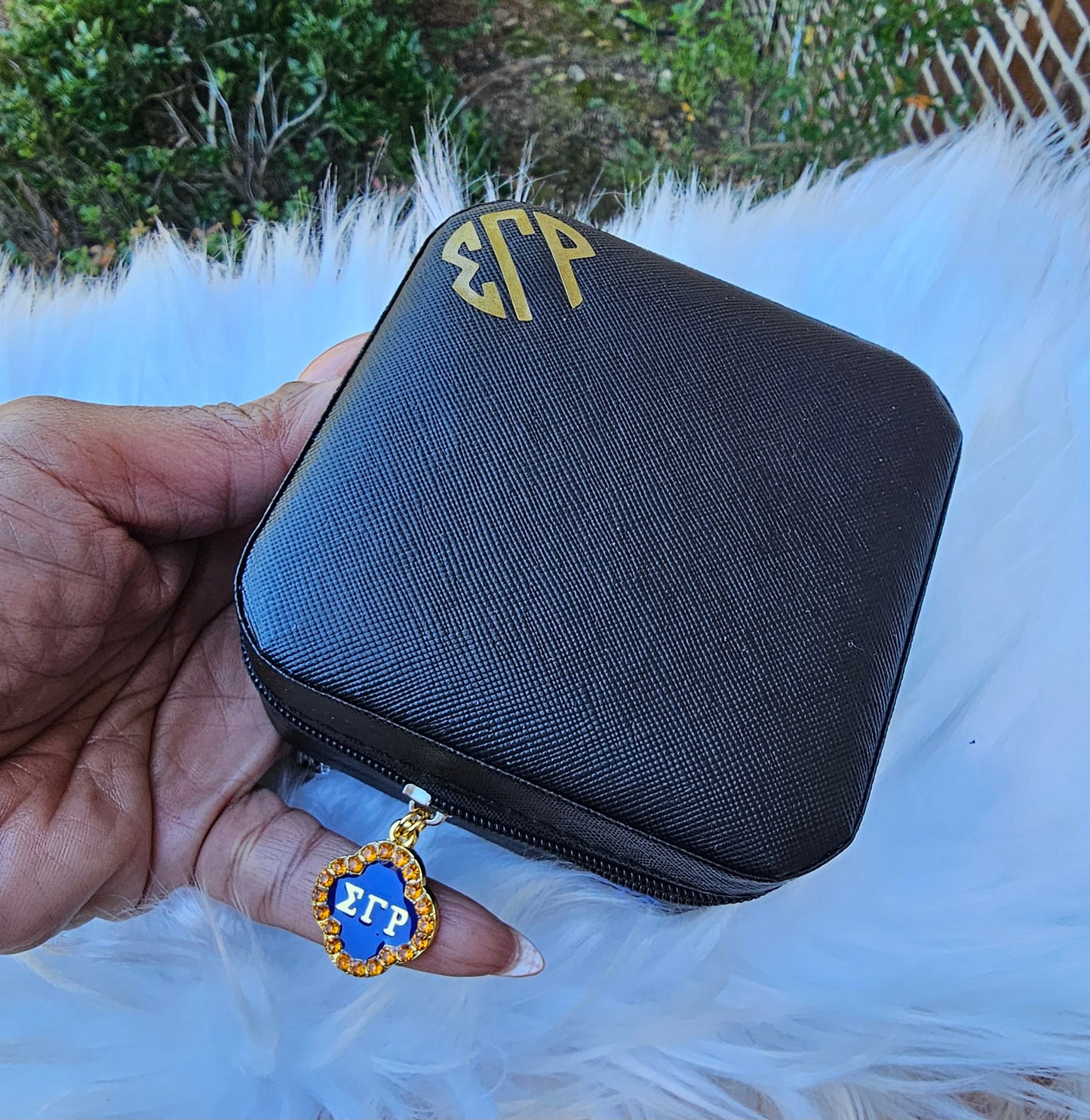 Small Sigma Gamma Rho Jewelry Boxes Available in Beat For Traveling