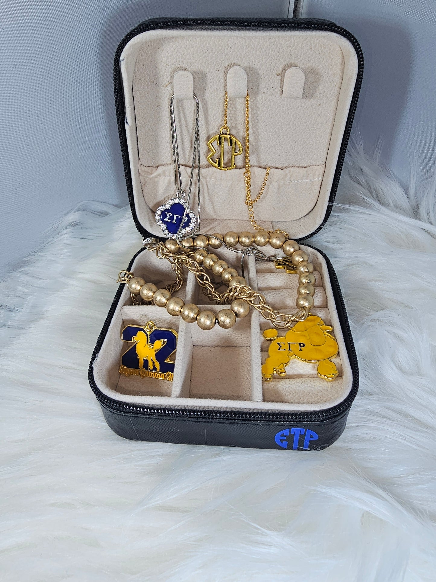 Small Sigma Gamma Rho Jewelry Boxes - Travel Jewelry Boxes