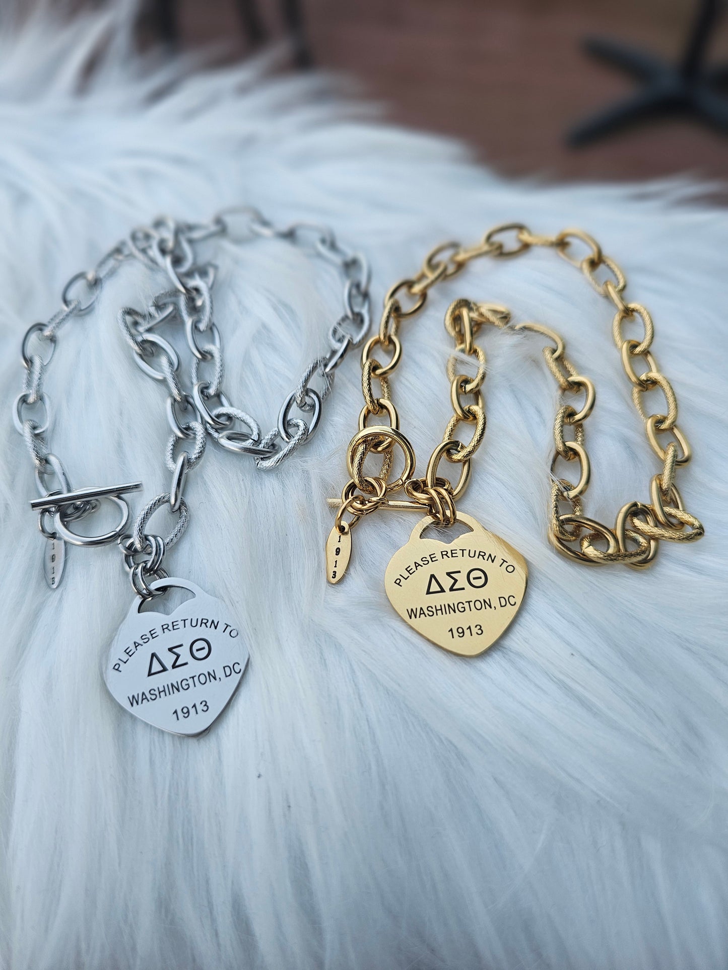 Tiffany Inspired Delta Sigma Theta Sorority Necklaces Available In Gold & Silver