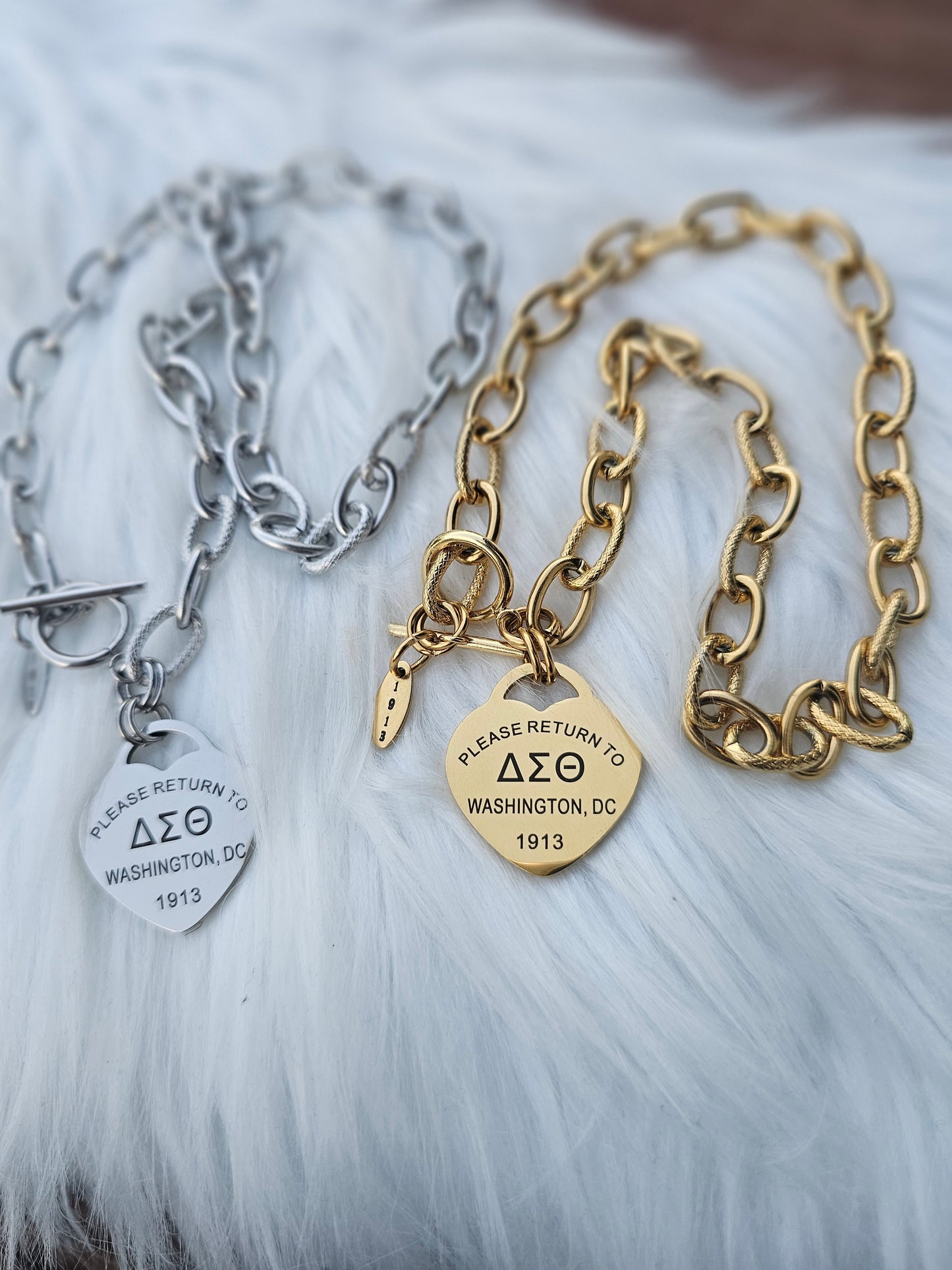 Tiffany Inspired Delta Sigma Theta Sorority Necklaces Available In Gold & Silver