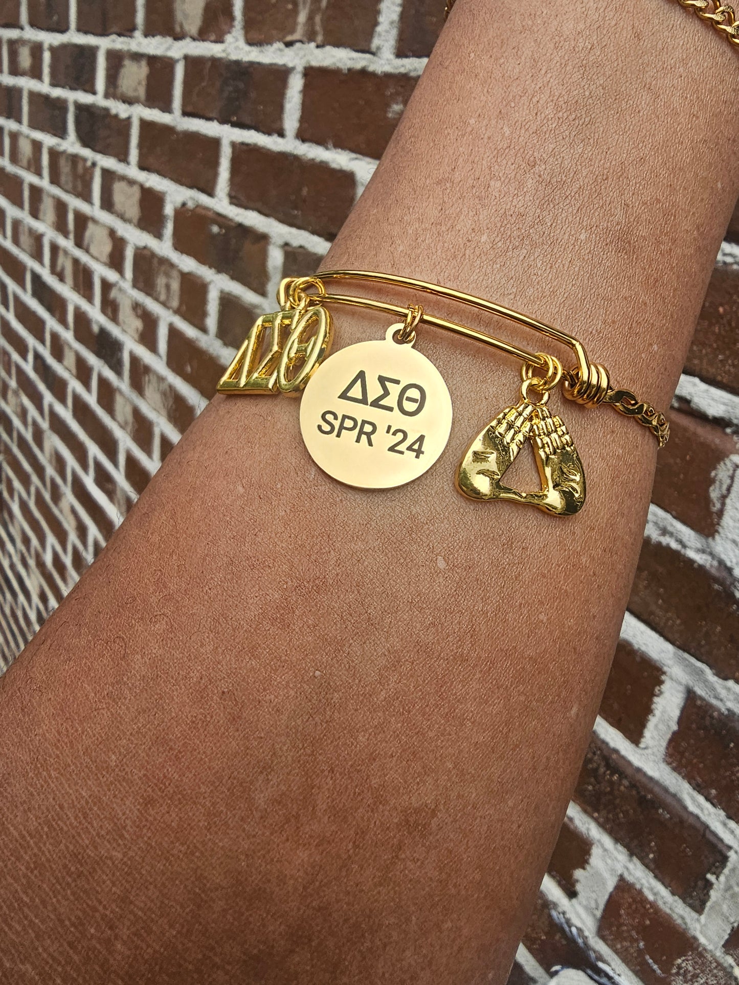 Delta Sigma Theta Spring 2024 Charm Bracelet Available in Gold and Silver