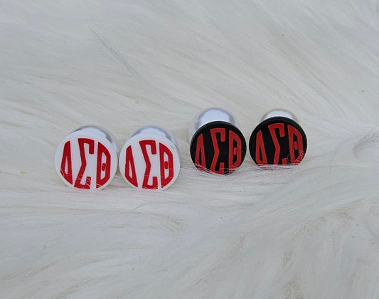 Delta Sigma Theta Sorority Monogram Style Earrings