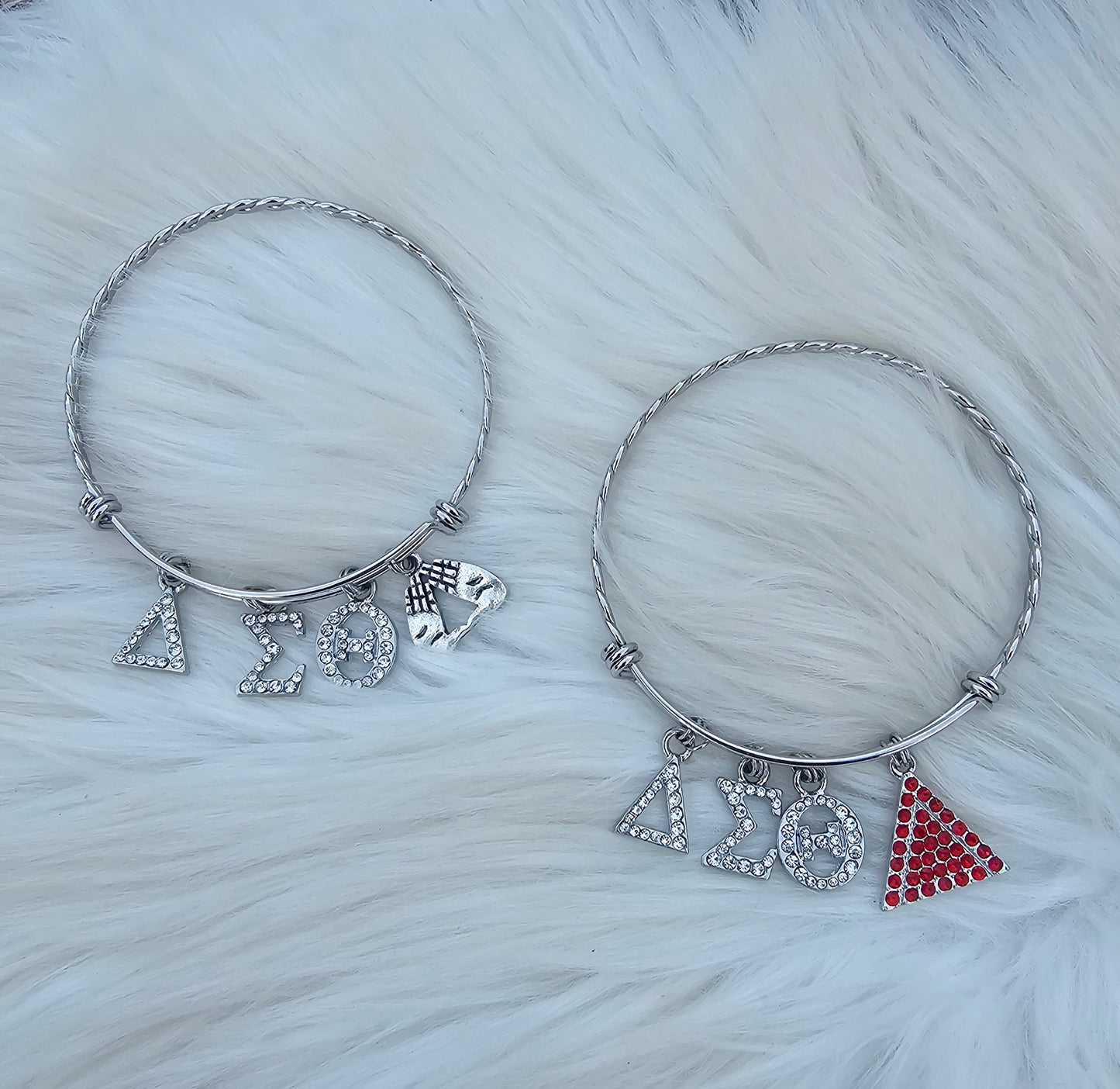 Delta Sigma Theta (Greek Letter) Bling Charm Bracelet