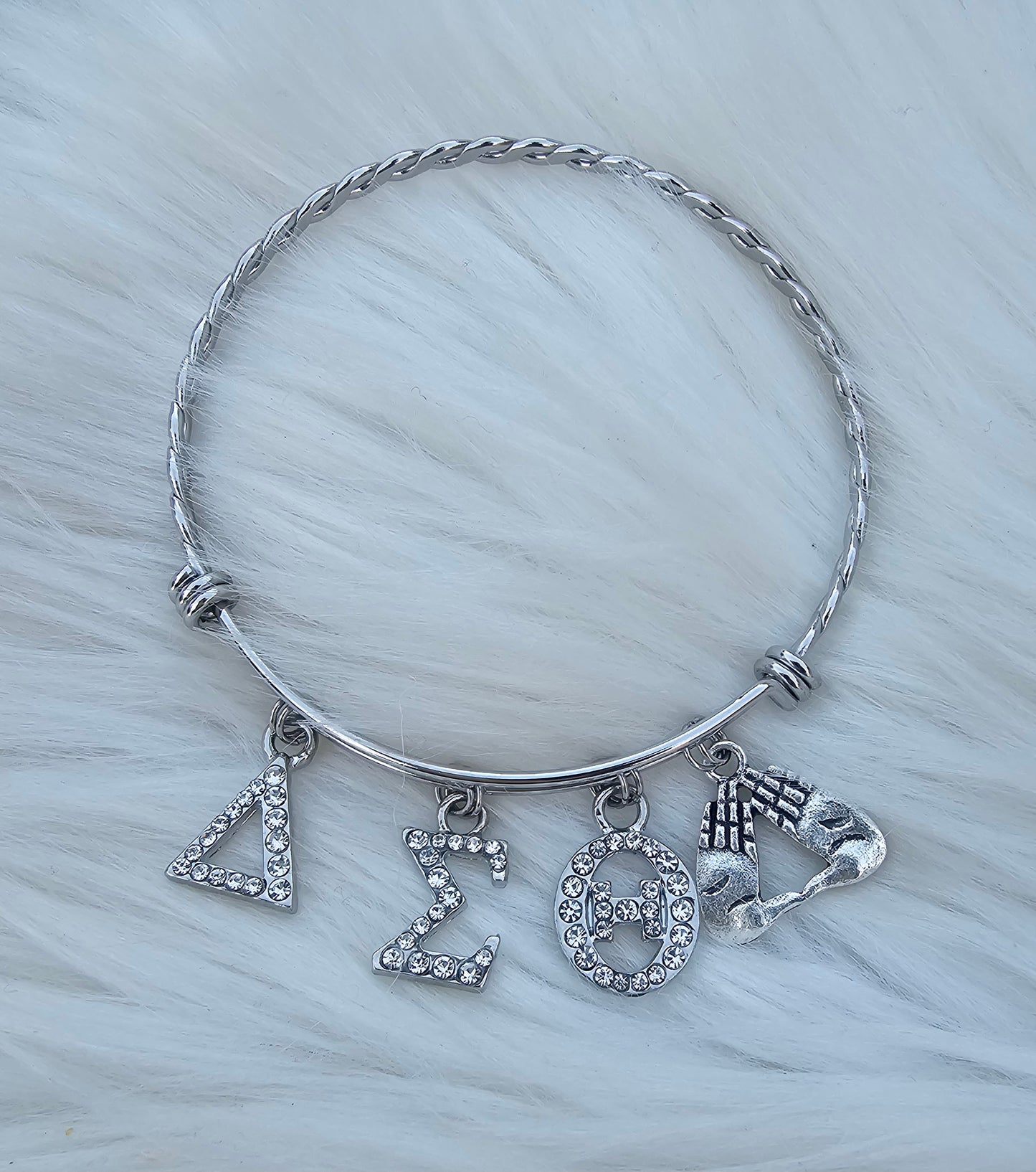 Delta Sigma Theta (Greek Letter) Bling Charm Bracelet