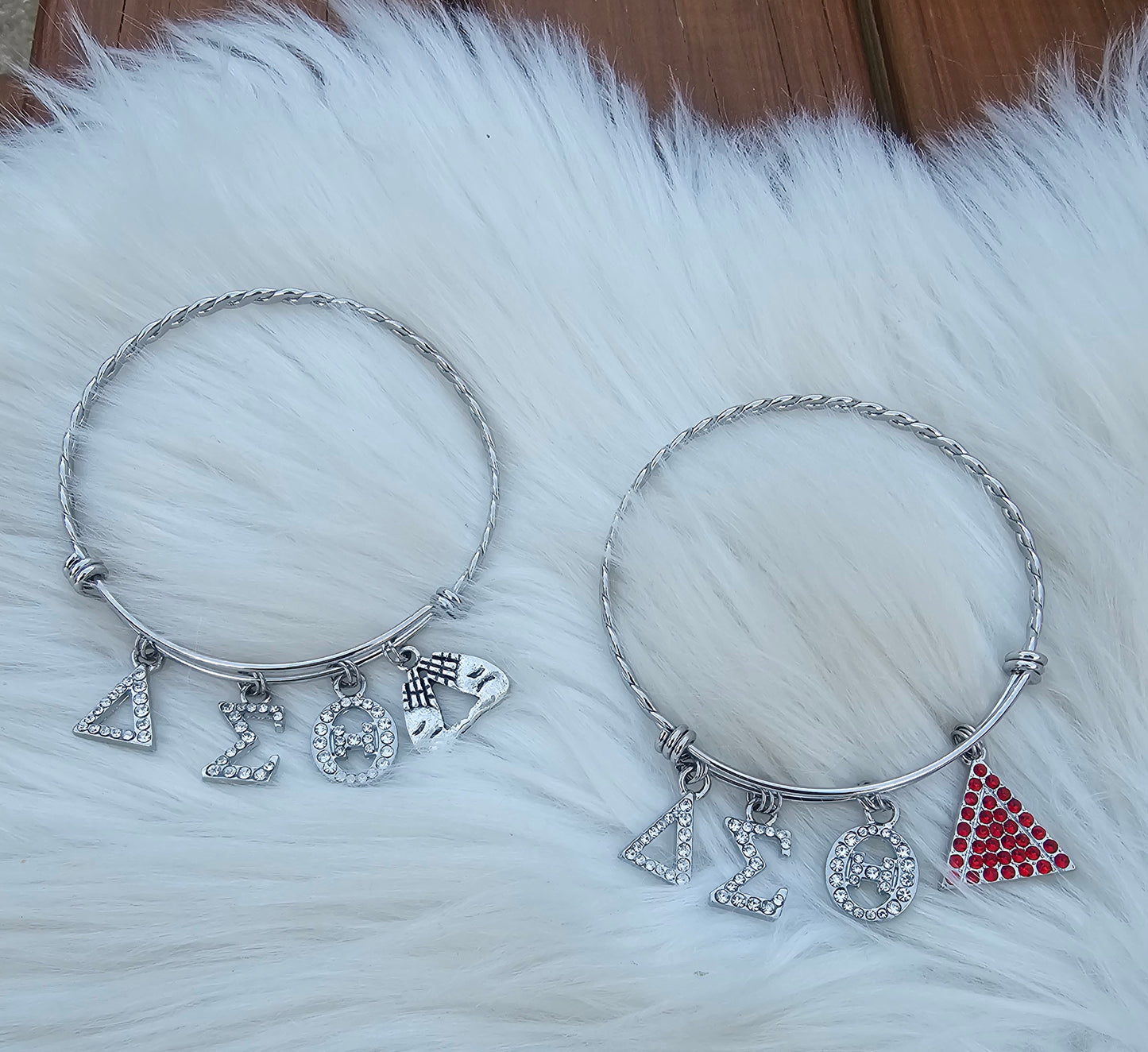 Delta Sigma Theta (Greek Letter) Bling Charm Bracelet