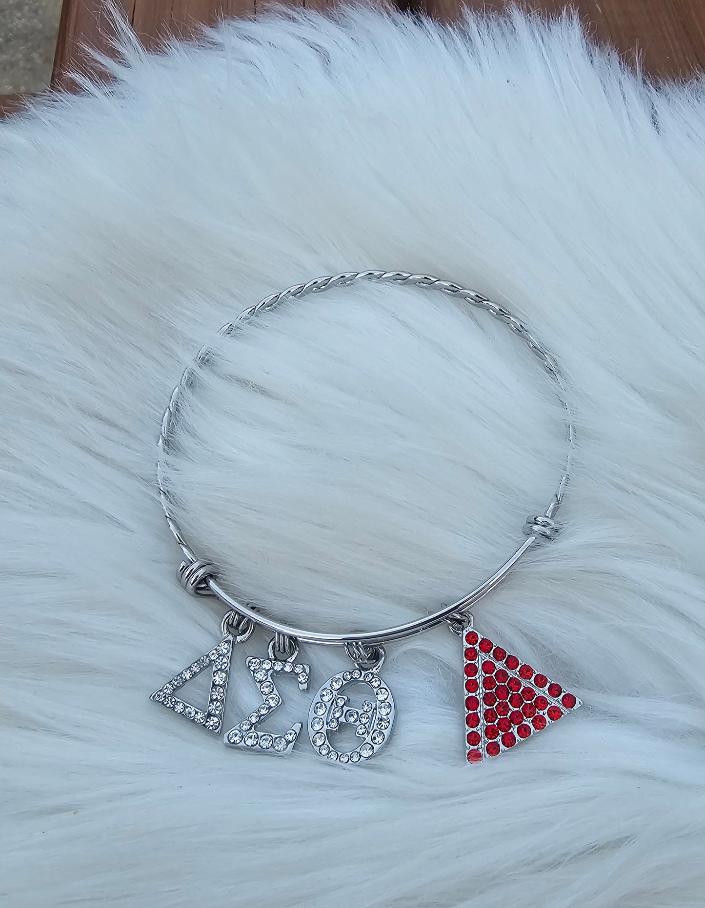 Delta Sigma Theta (Greek Letter) Bling Charm Bracelet