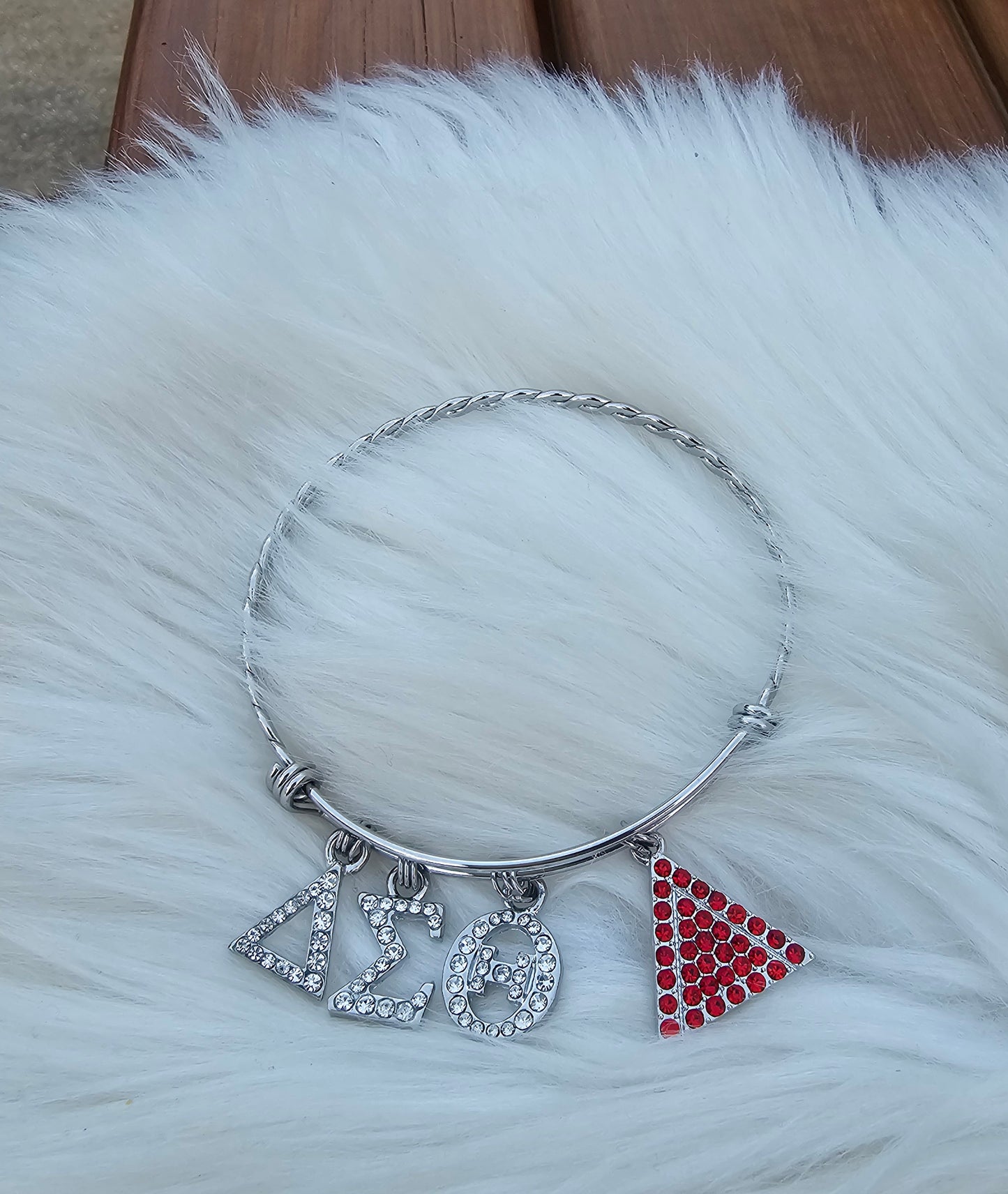 Delta Sigma Theta (Greek Letter) Bling Charm Bracelet