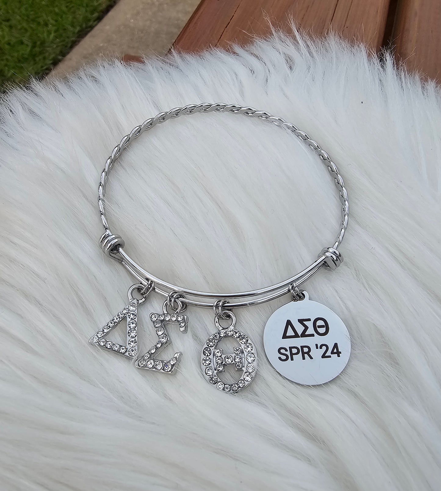 Delta Sigma Theta Spring 2024  Bling Charm Bracelet