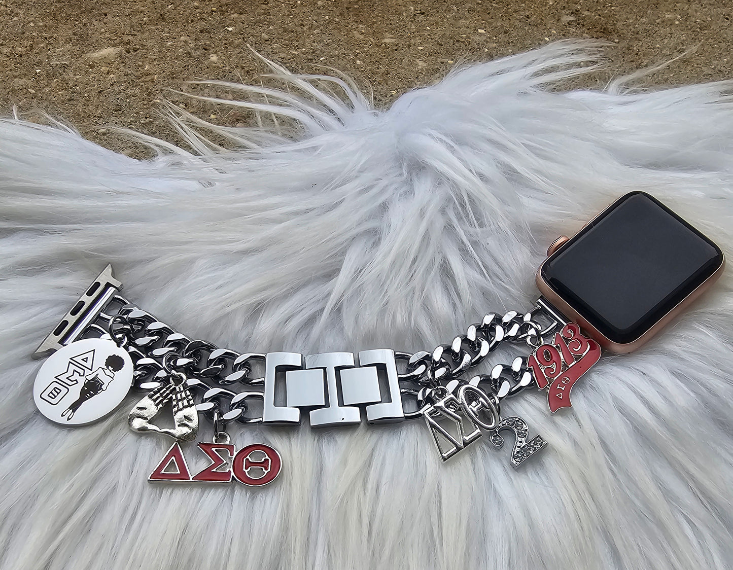 Delta Sigma Theta Apple Link Custom Fit Watch Band (please message with line number if would like added to design)