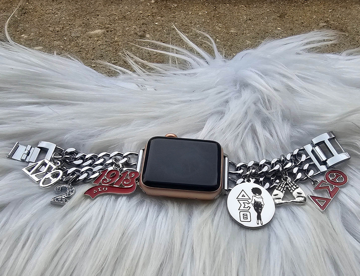 Delta Sigma Theta Apple Link Custom Fit Watch Band (please message with line number if would like added to design)