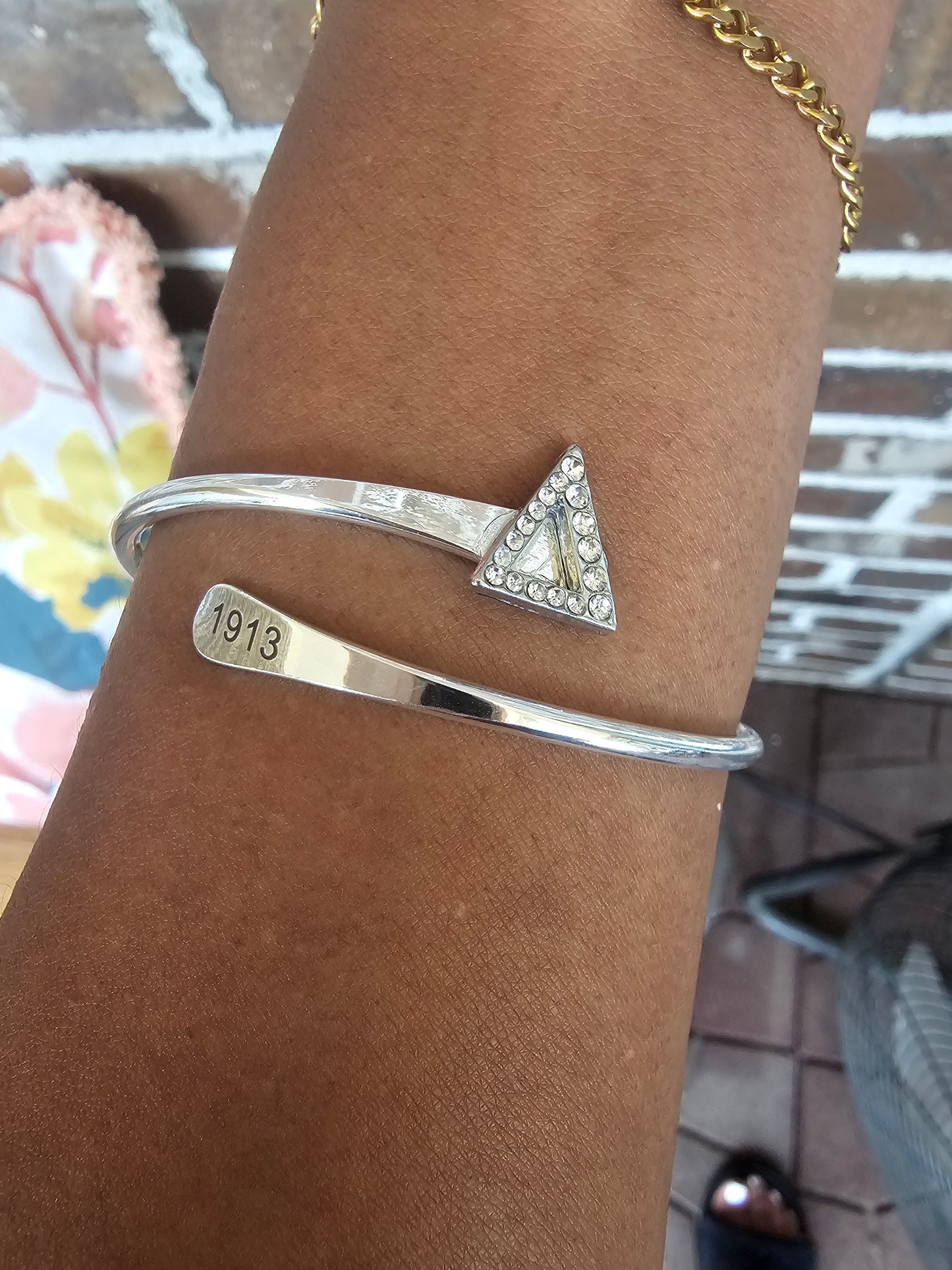 Delta Adjustable Sorority Cuff Bracelet Available In Gold and Silver