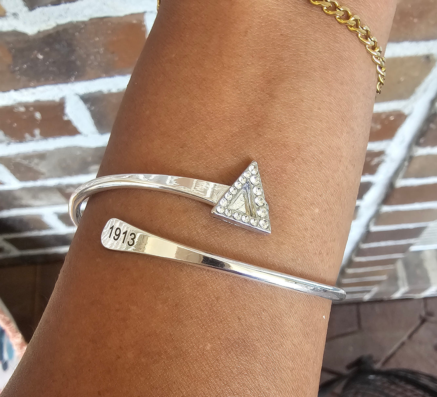 Delta Adjustable Sorority Cuff Bracelet Available In Gold and Silver