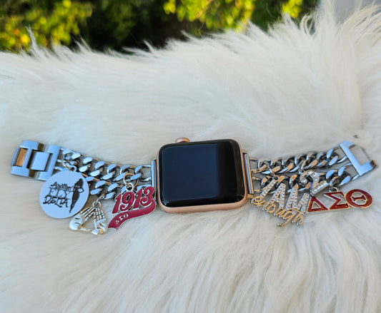 Delta Sigma Theta Apple Link Custom Fit Watch Band (please message with line number if would like added to design)