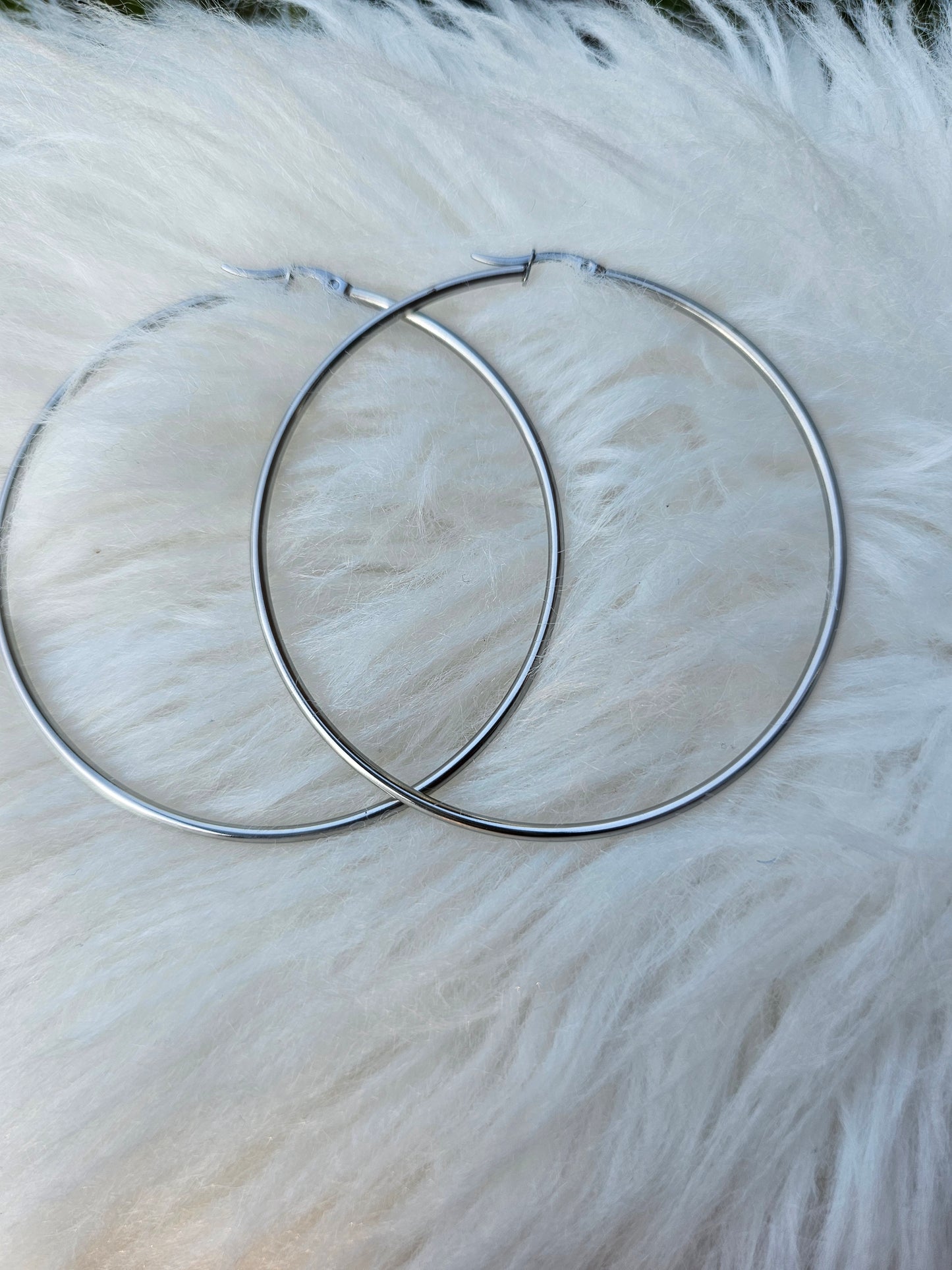 Tarnish resistant 70mm large hoop earrings available in silver and gold2s