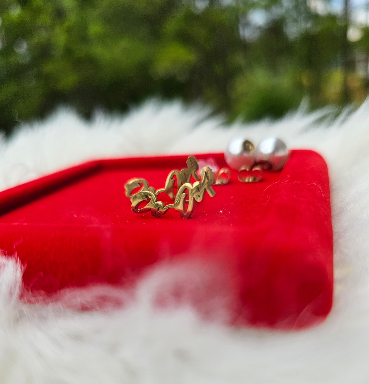 Delta Sigma Theta Sorority Oo-Oop earrings available in silver and gold