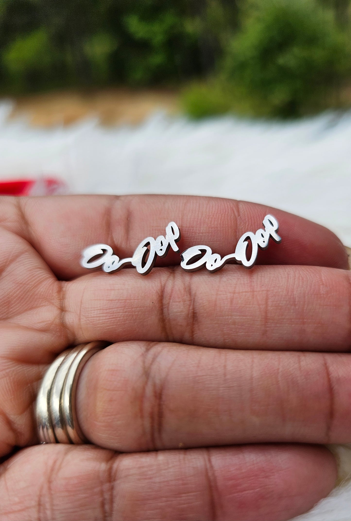 Delta Sigma Theta Sorority Oo-Oop earrings available in silver and gold