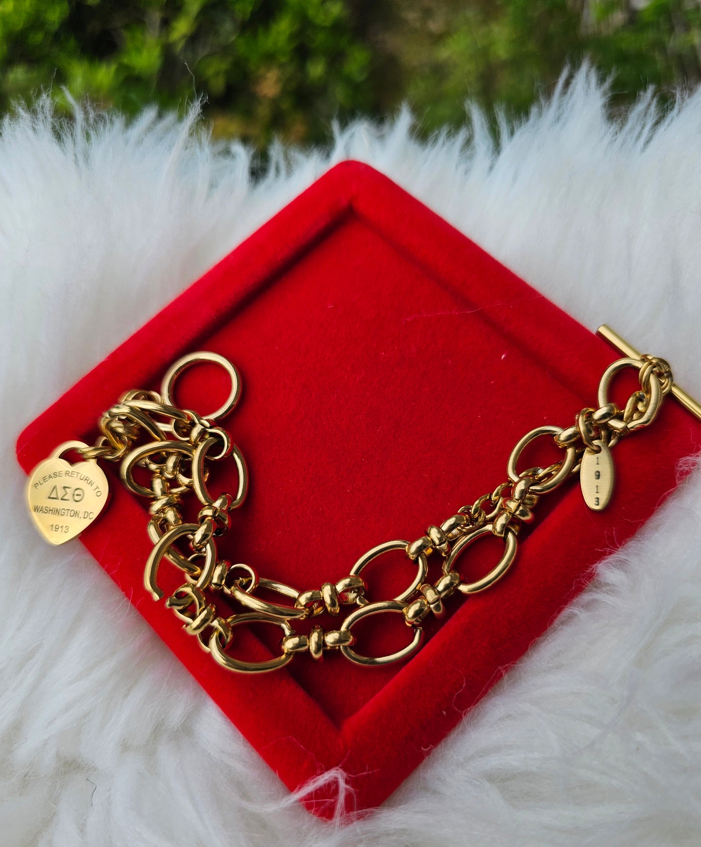 Tiffany Inspired Delta Sigma Theta Sorority Bracelet Available In Gold & Silver