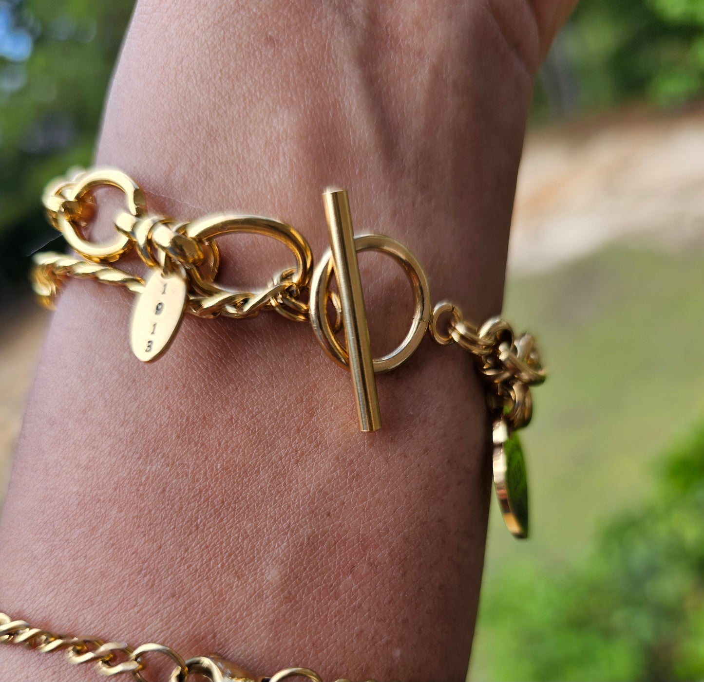 Tiffany Inspired Delta Sigma Theta Sorority Bracelet Available In Gold & Silver