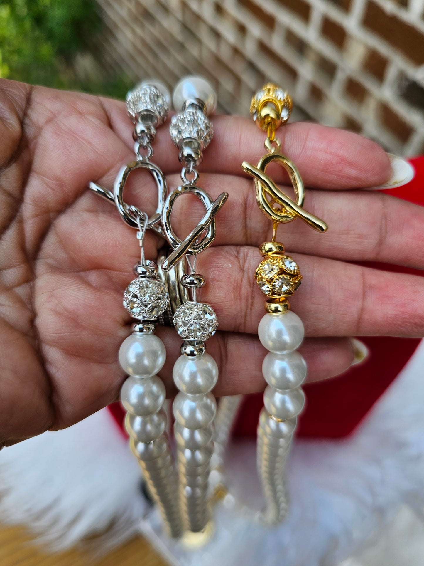 Delta Sigma Theta Beaded Sorority Necklaces Available in Gold & Silver