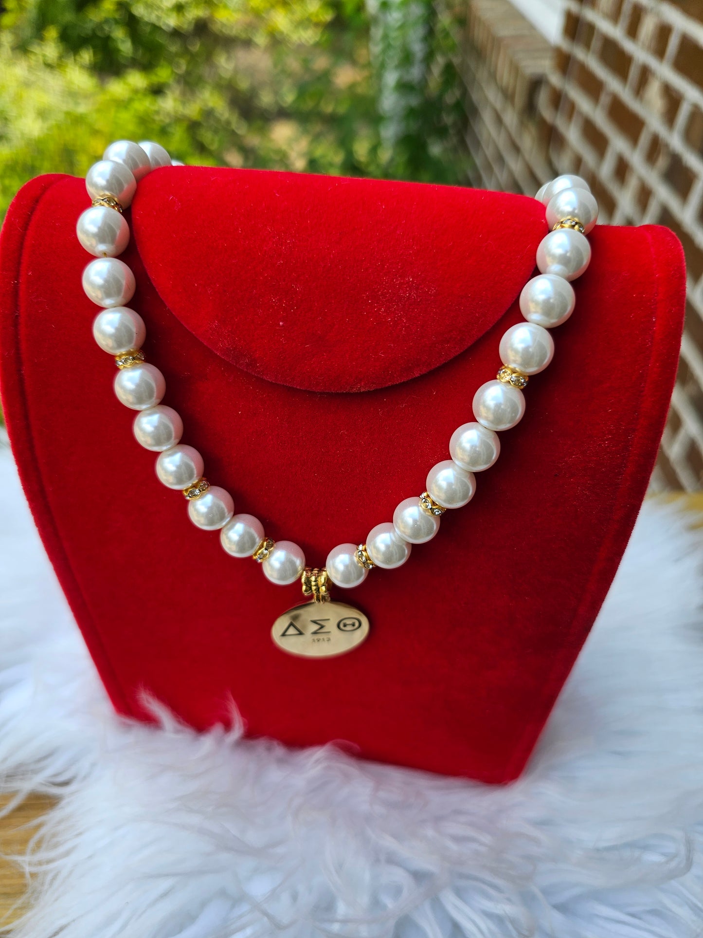 Delta Sigma Theta Beaded Sorority Necklaces Available in Gold & Silver