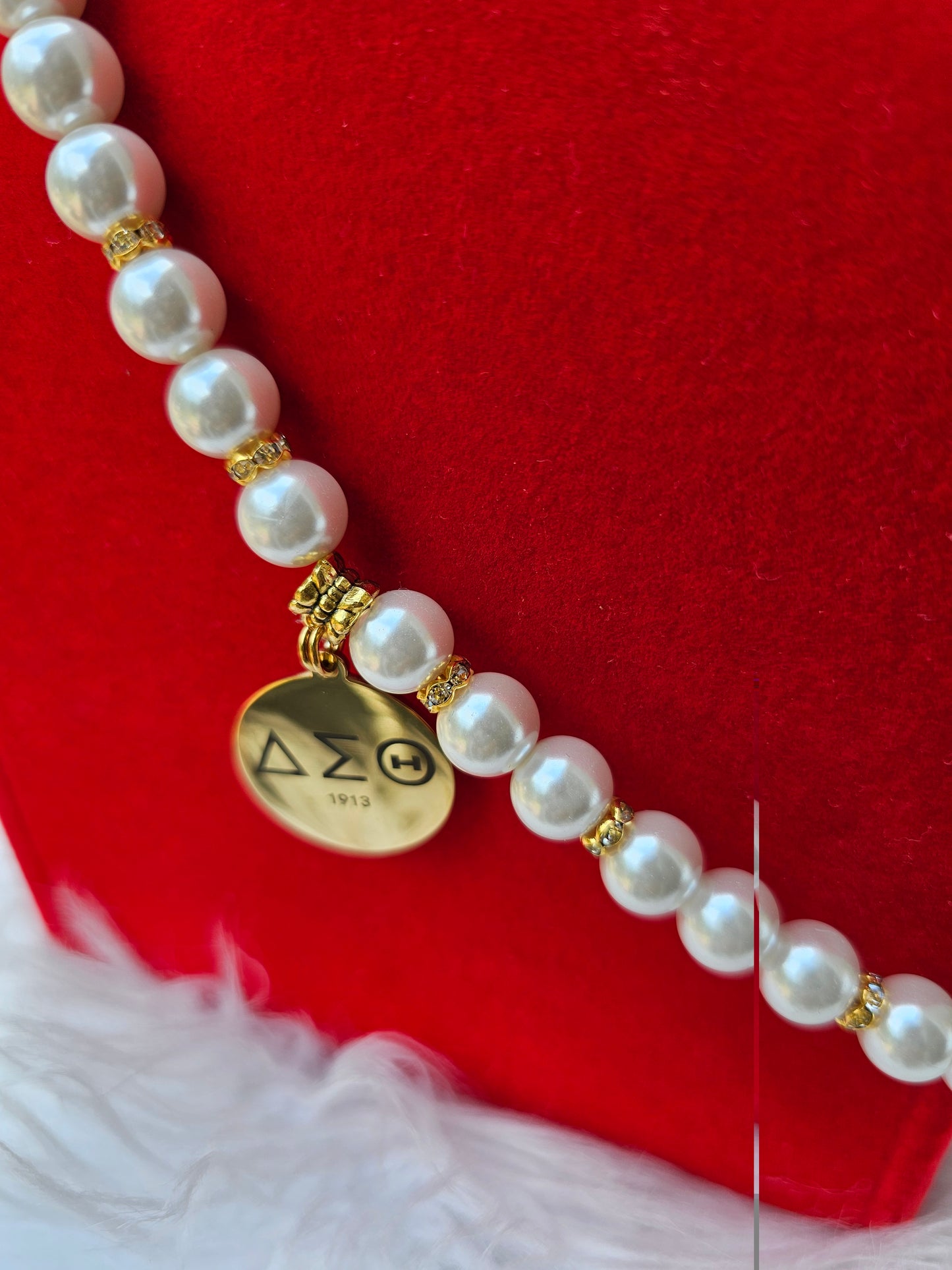 Delta Sigma Theta Beaded Sorority Necklaces Available in Gold & Silver