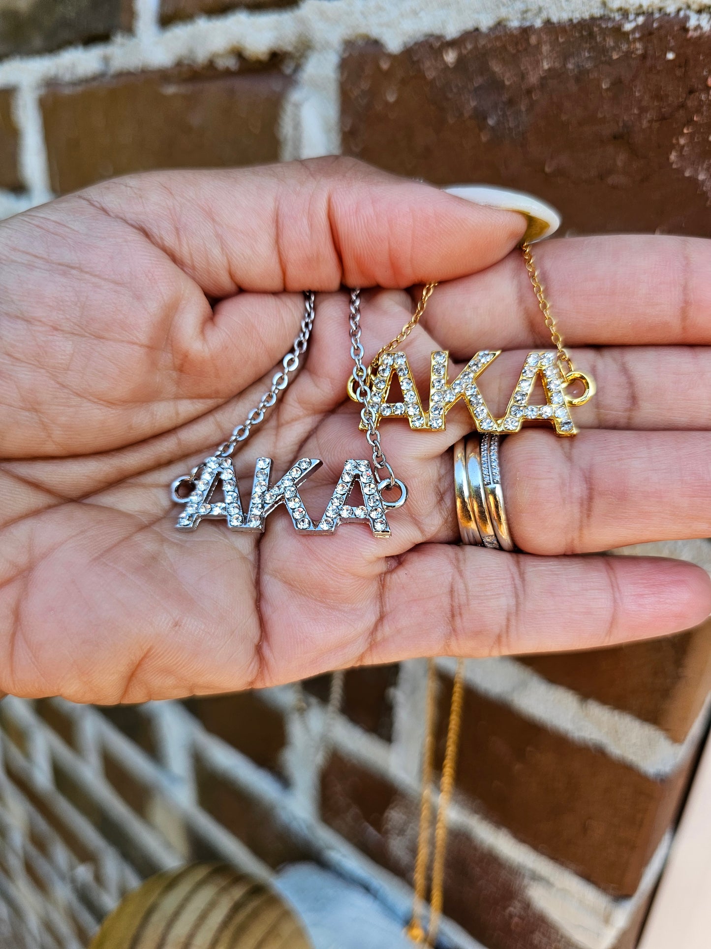 AKA Bling Sorority Necklaces Available In Gold & Silver