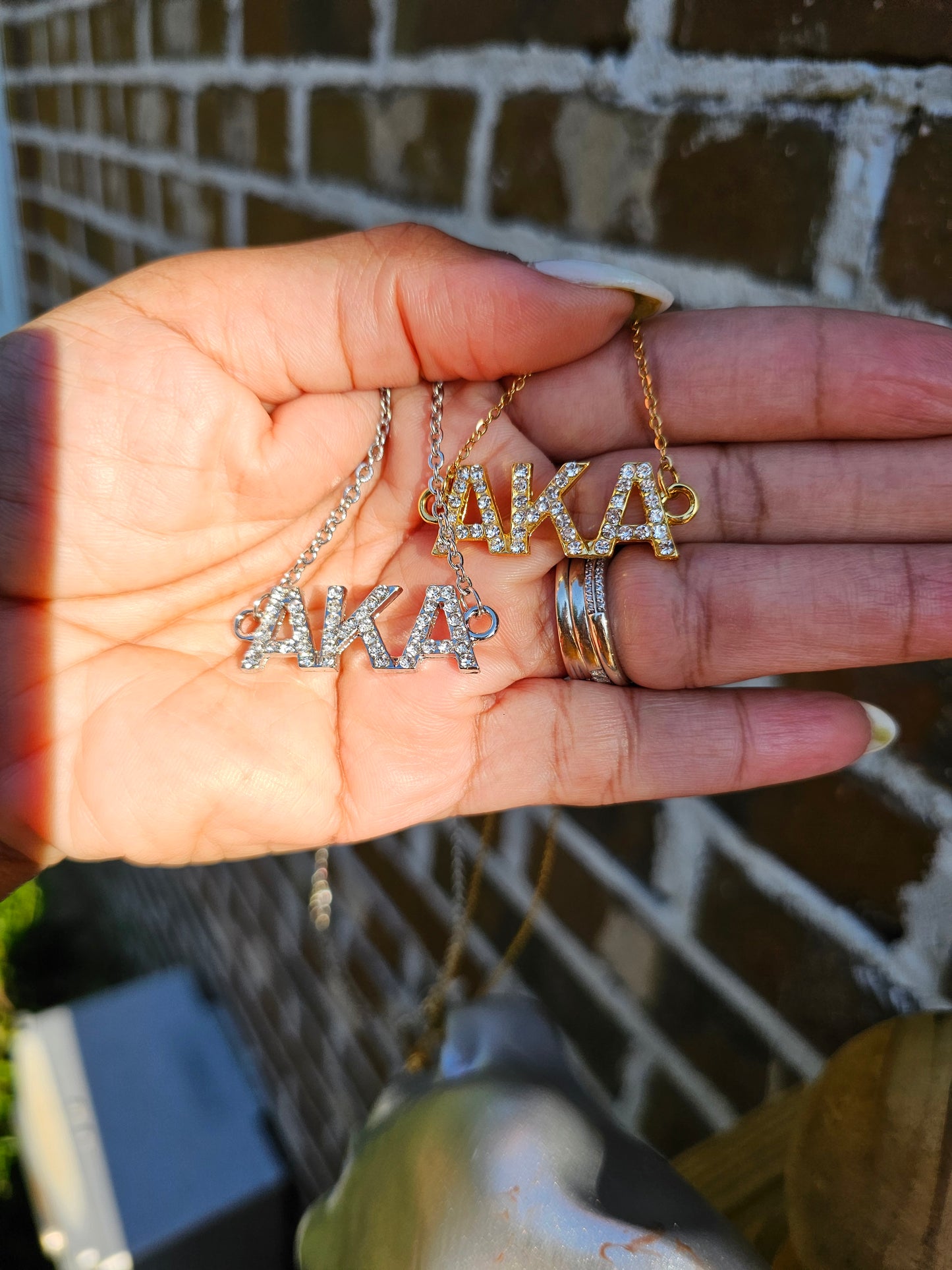 AKA Bling Sorority Necklaces Available In Gold & Silver