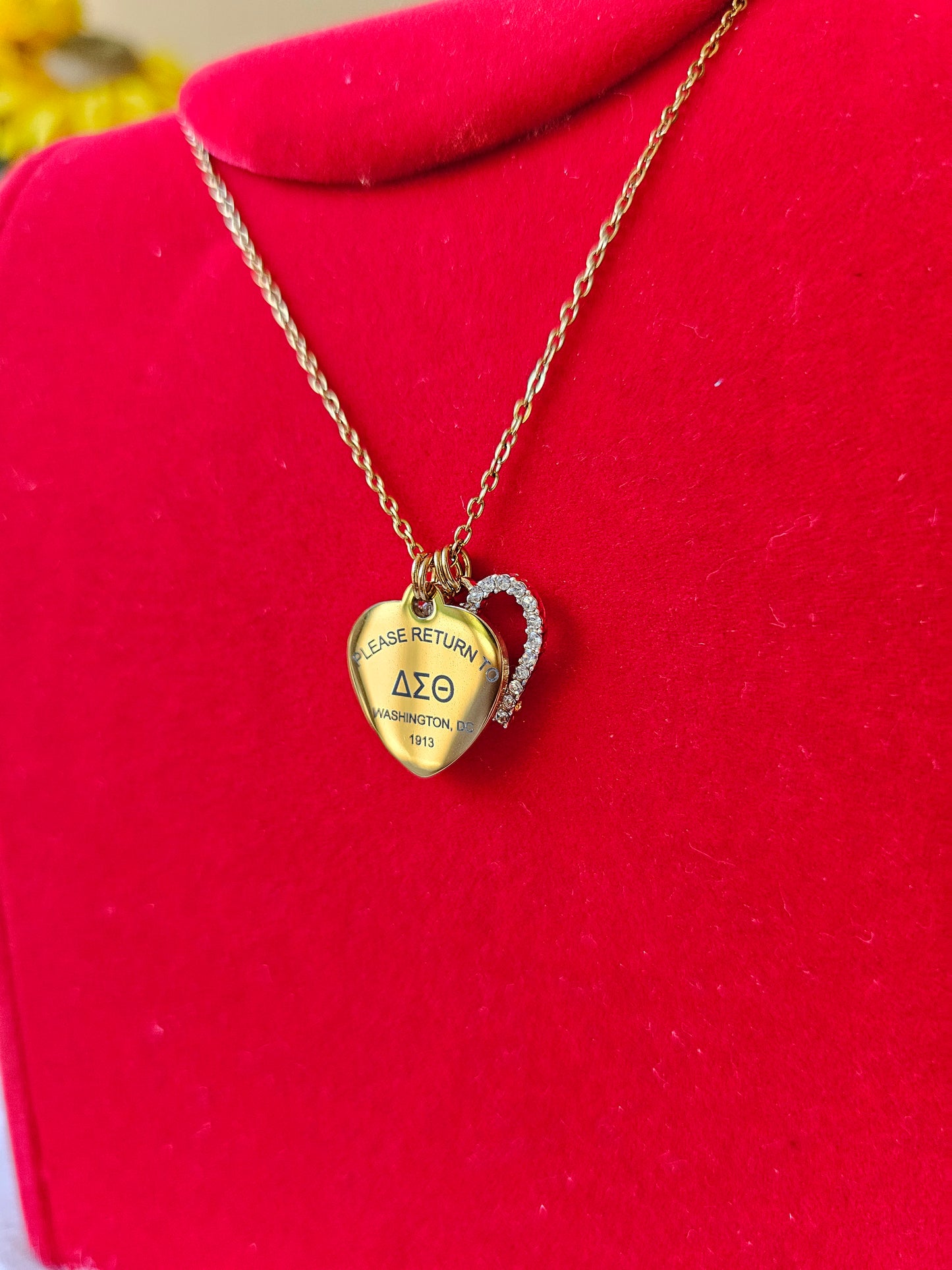 Tiffany Inspired Delta Sigma Theta Sorority Necklaces Available In Gold & Silver