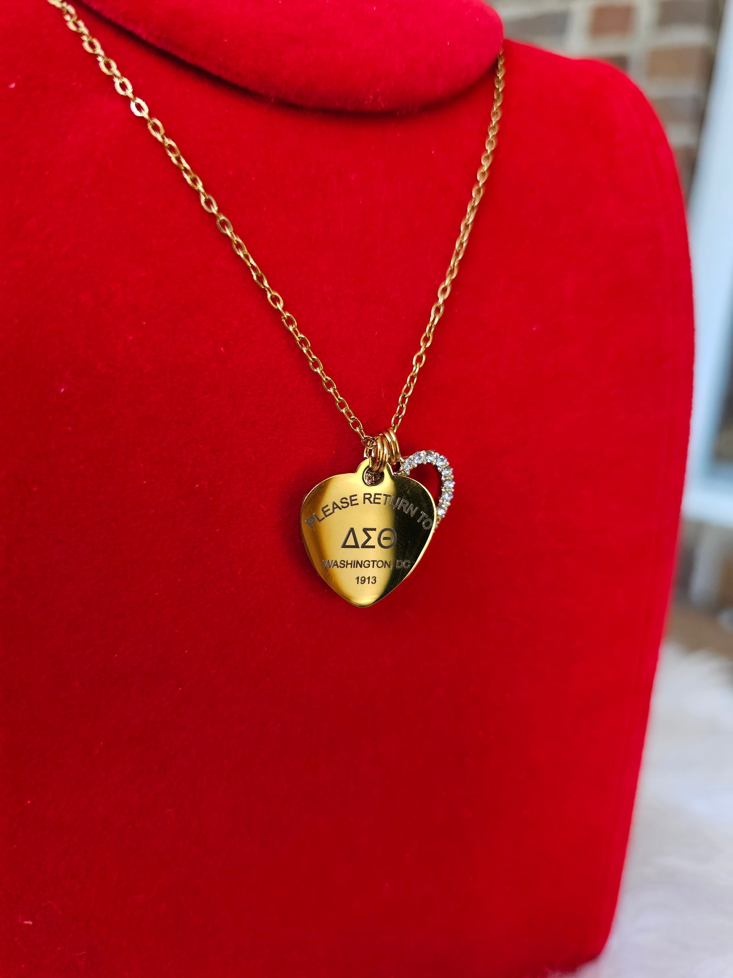 Tiffany Inspired Delta Sigma Theta Sorority Necklaces Available In Gold & Silver