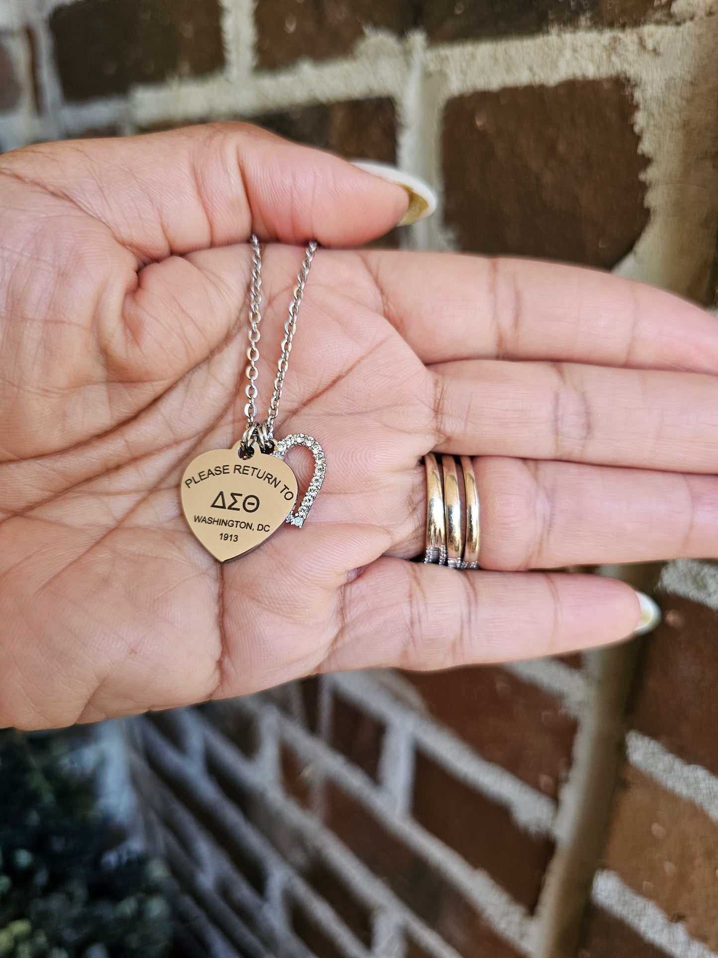 Tiffany Inspired Delta Sigma Theta Sorority Necklaces Available In Gold & Silver