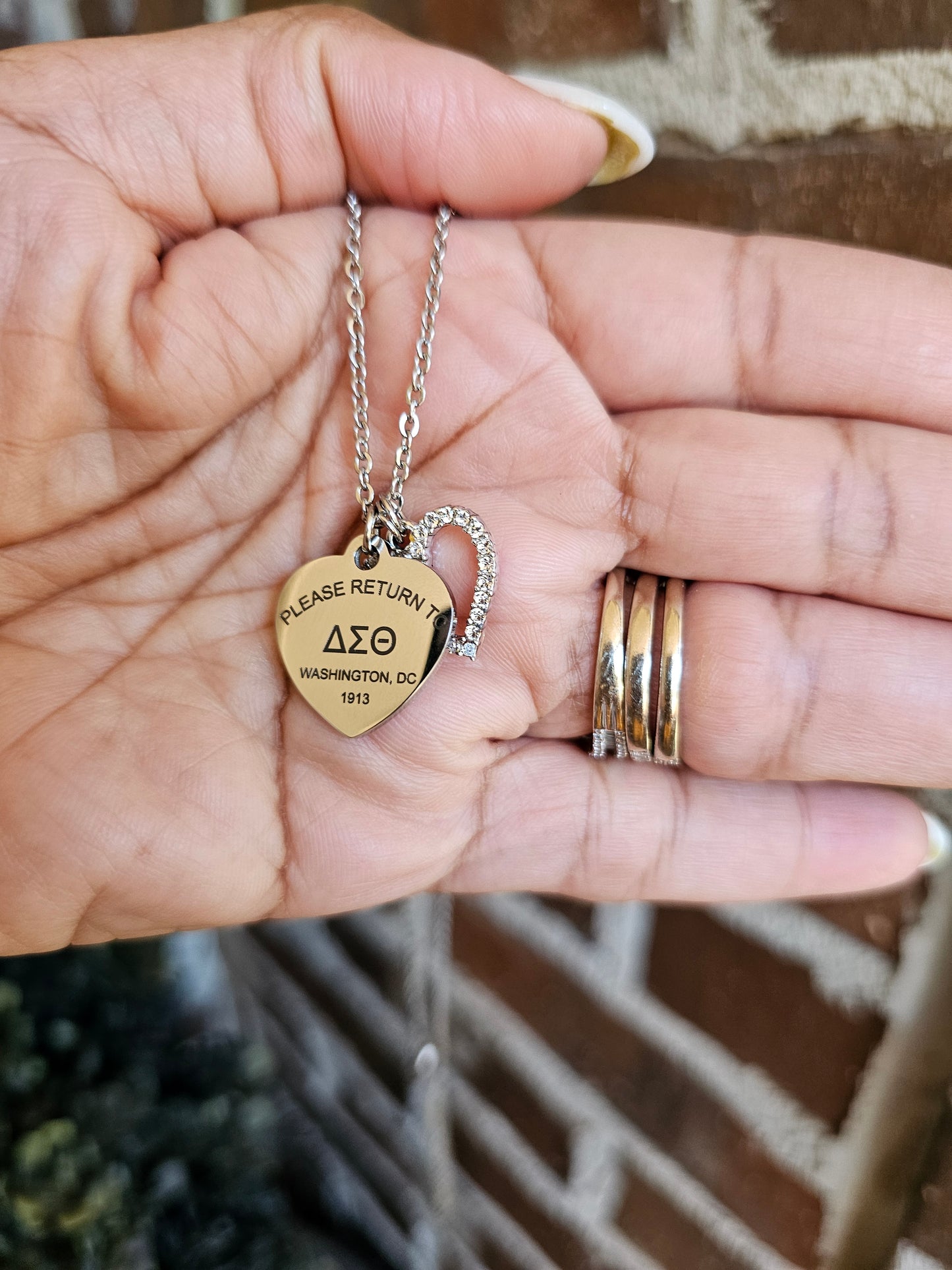 Tiffany Inspired Delta Sigma Theta Sorority Necklaces Available In Gold & Silver