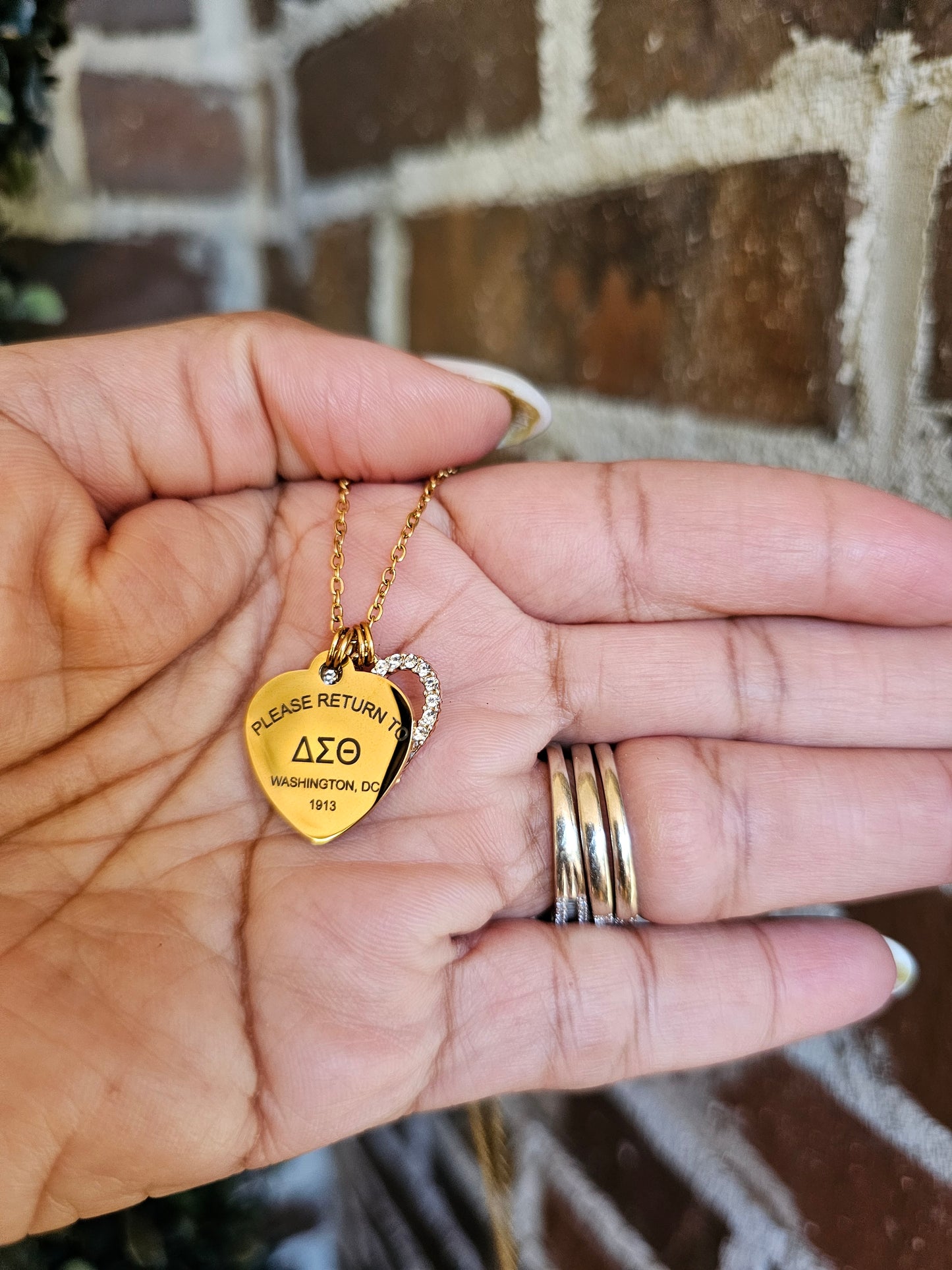 Tiffany Inspired Delta Sigma Theta Sorority Necklaces Available In Gold & Silver