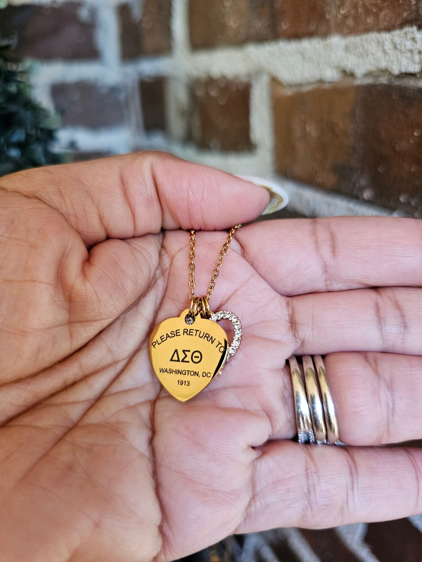 Tiffany Inspired Delta Sigma Theta Sorority Necklaces Available In Gold & Silver