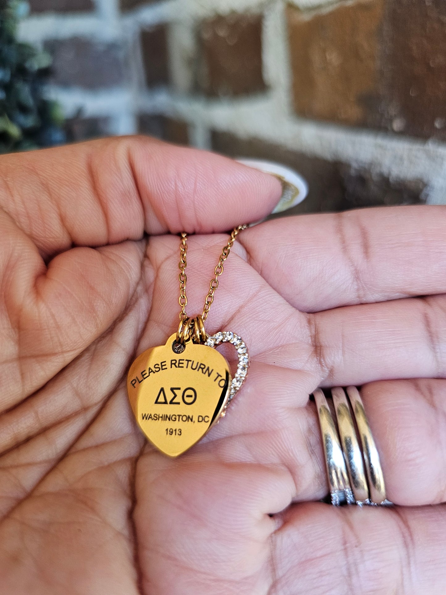 Tiffany Inspired Delta Sigma Theta Sorority Necklaces Available In Gold & Silver