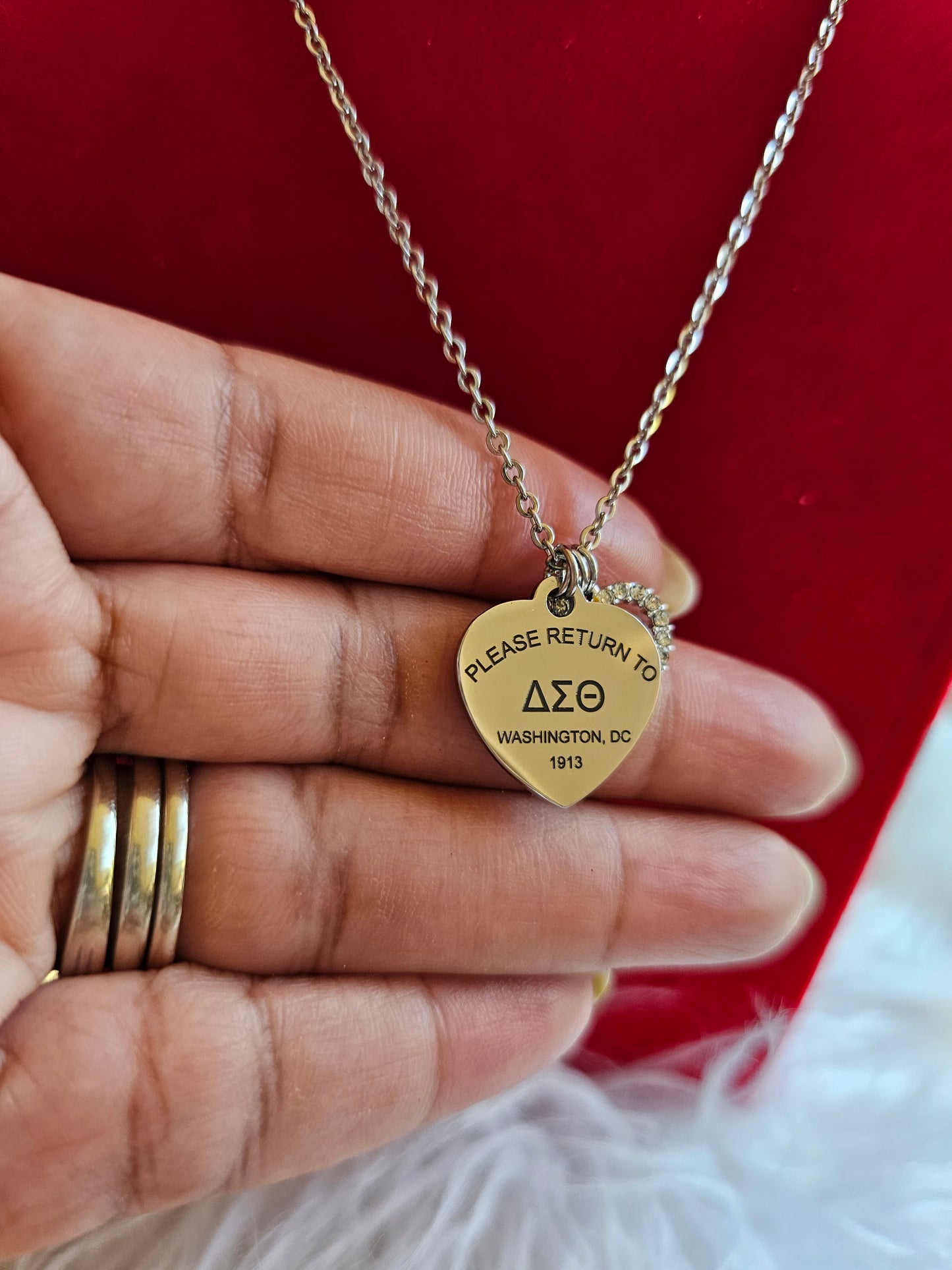 Tiffany Inspired Delta Sigma Theta Sorority Necklaces Available In Gold & Silver