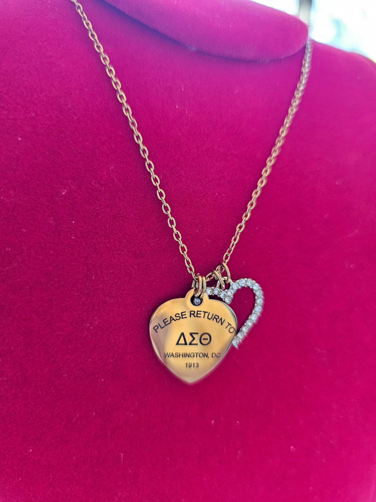 Tiffany Inspired Delta Sigma Theta Sorority Necklaces Available In Gold & Silver