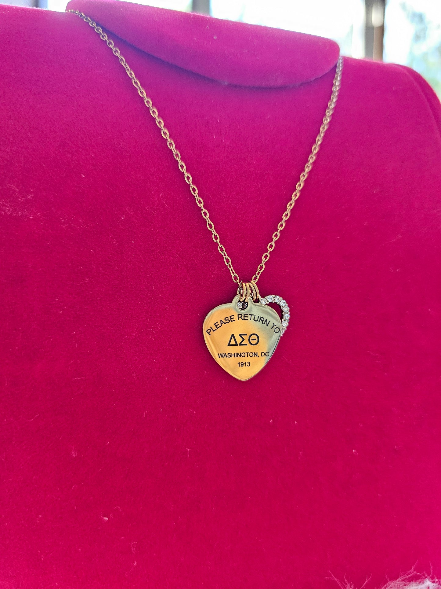 Tiffany Inspired Delta Sigma Theta Sorority Necklaces Available In Gold & Silver