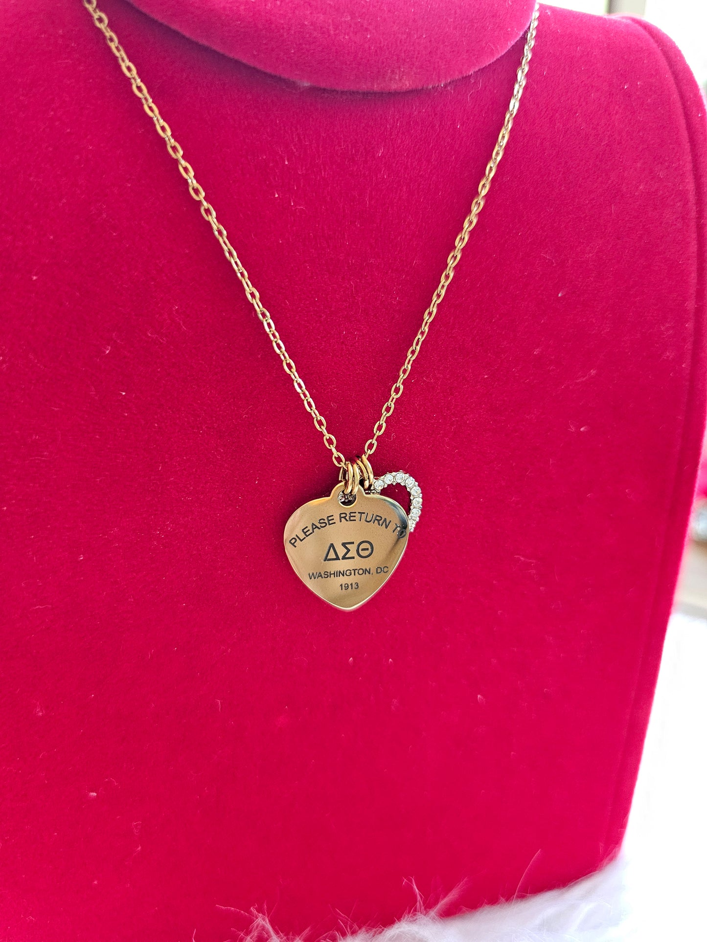 Tiffany Inspired Delta Sigma Theta Sorority Necklaces Available In Gold & Silver