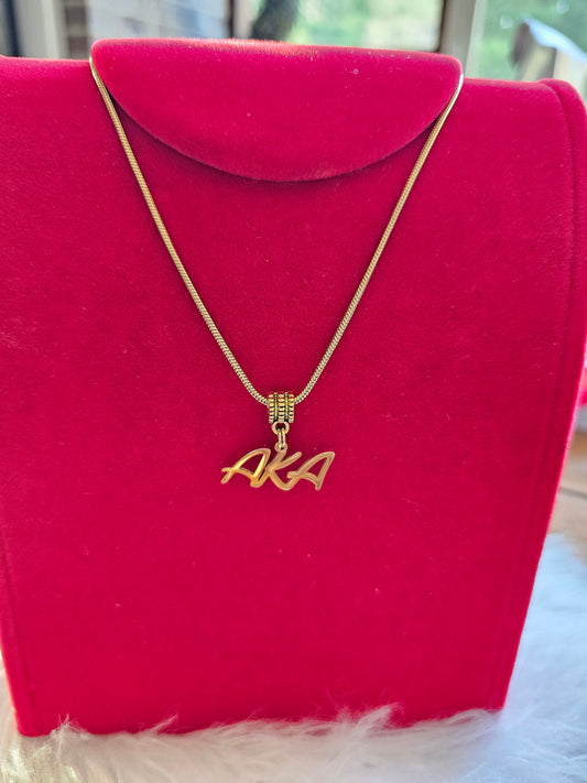 AKA Sorority Necklaces Available In Gold & Silver