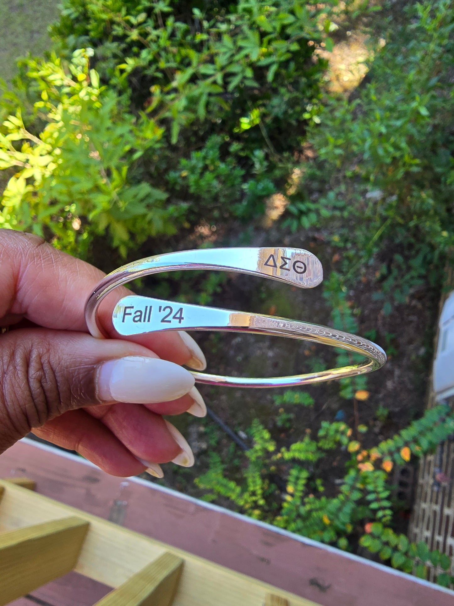 Delta Sigma Theta Fall 2024 Cuff Bracelet Available in Gold and Silver