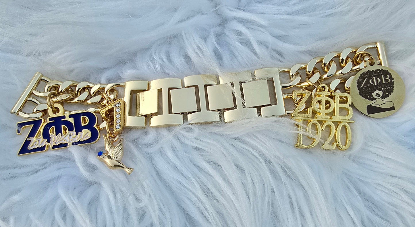 Zeta Phi Beta Custom Fit Sorority Apple Link Watch Band (Please message shop with line number if you would like added to design)