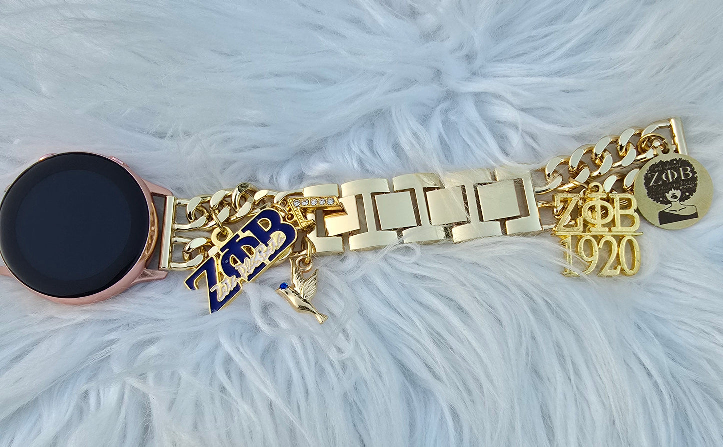 Zeta Phi Beta Custom Fit Sorority Apple Link Watch Band (Please message shop with line number if you would like added to design)